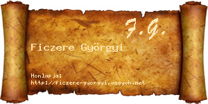 Ficzere Györgyi névjegykártya